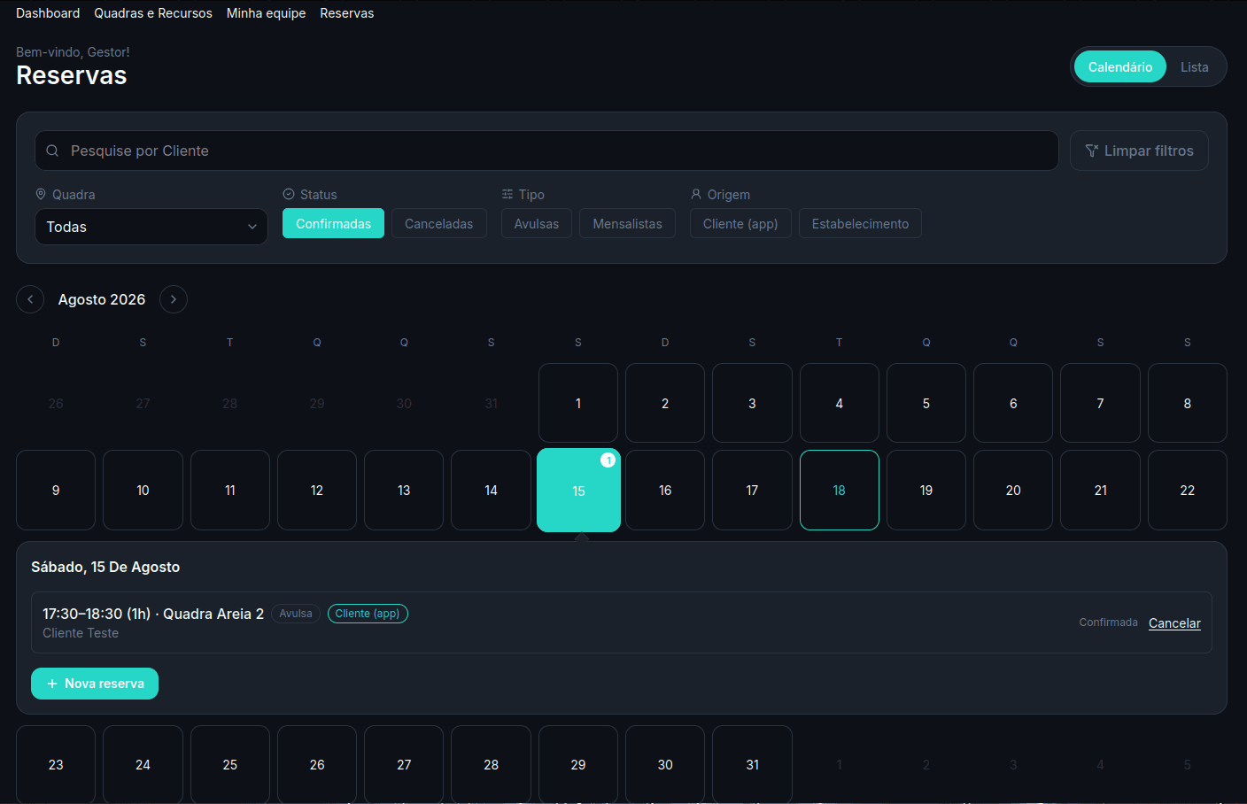 Projeto Qrono — tela web 5