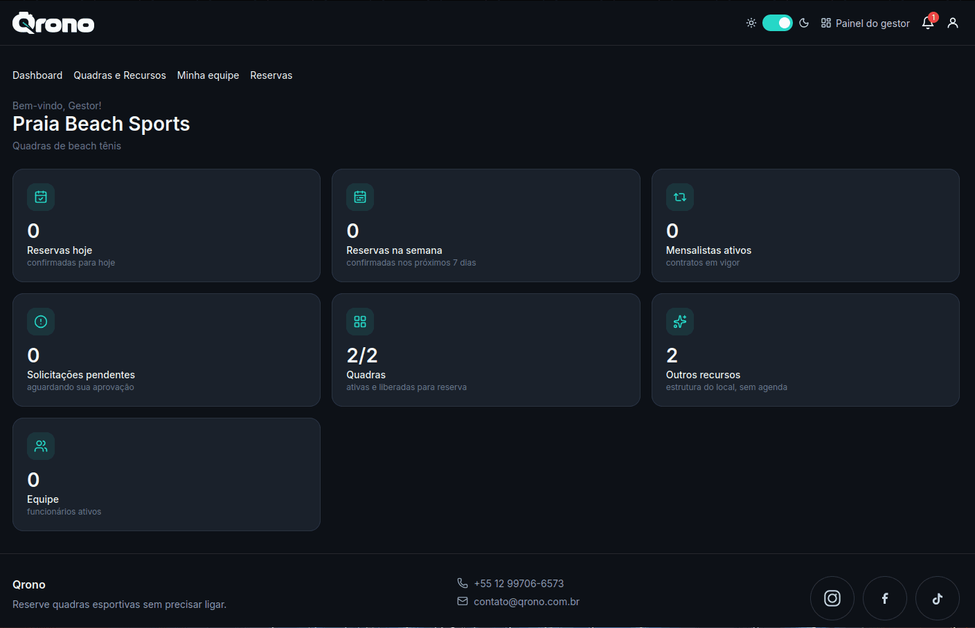 Projeto Qrono — tela web 6